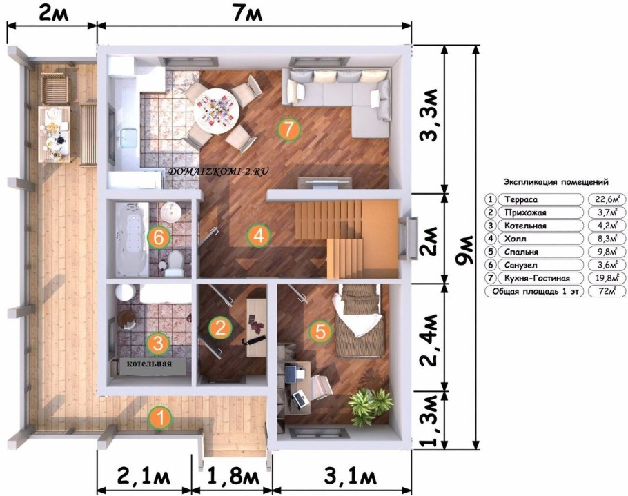 Каркасный дом планировка