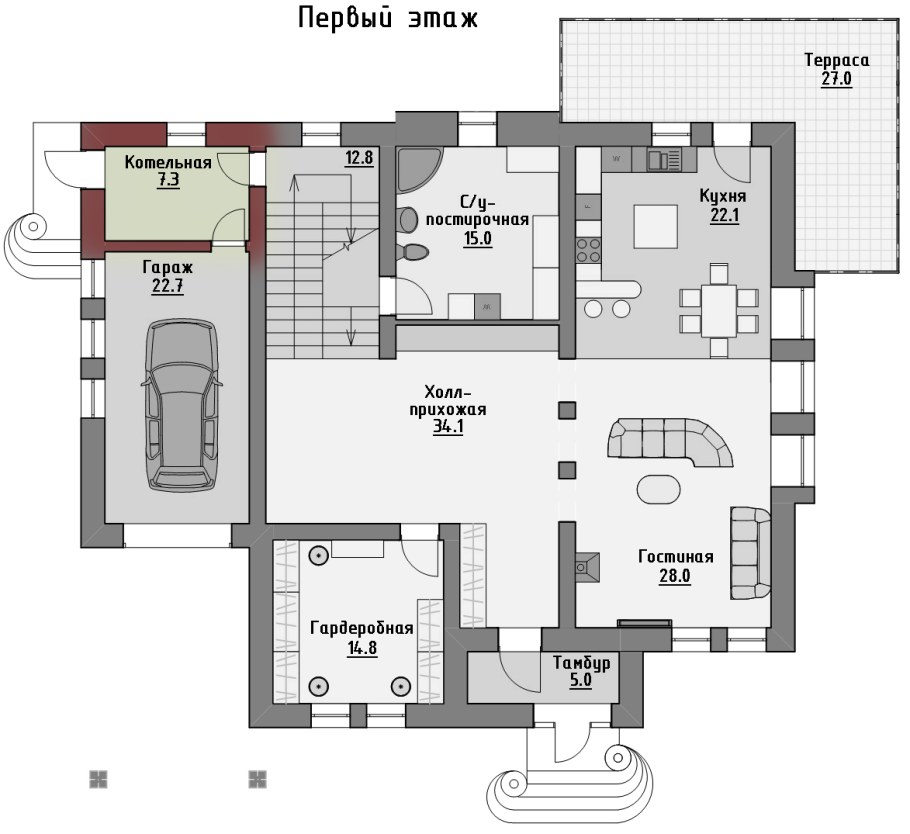 Проект коттеджа с планом
