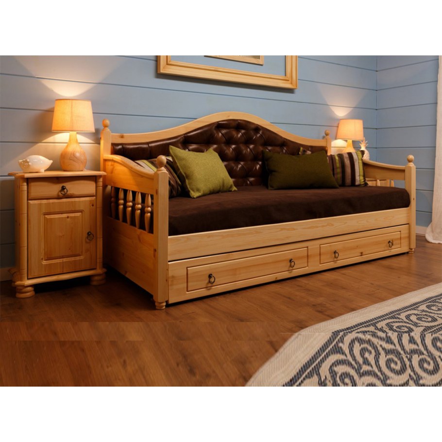 Кровать тахта из массива дерева Лорена 120х200