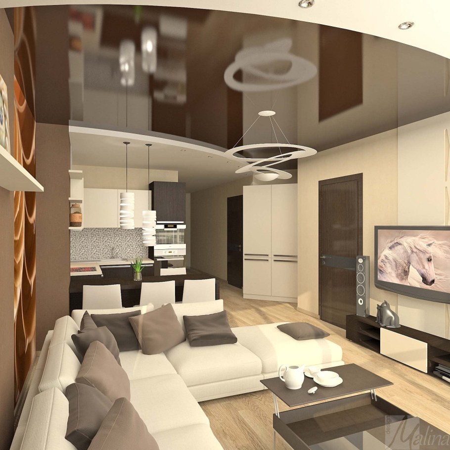 Современная планировка гостиной