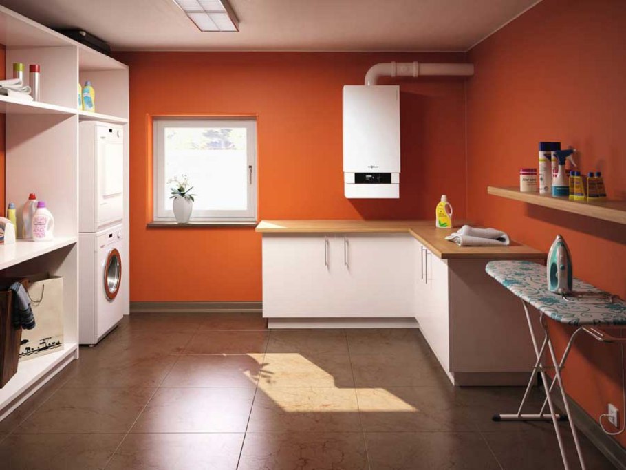 Газовый котёл на кухне в интерьере