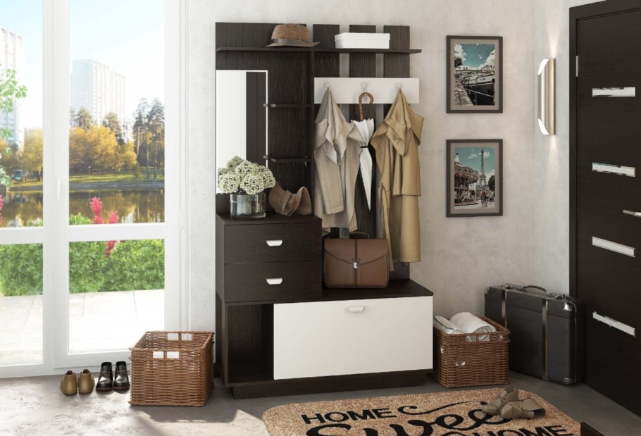 Прихожая Вега (белый/белый глянец)