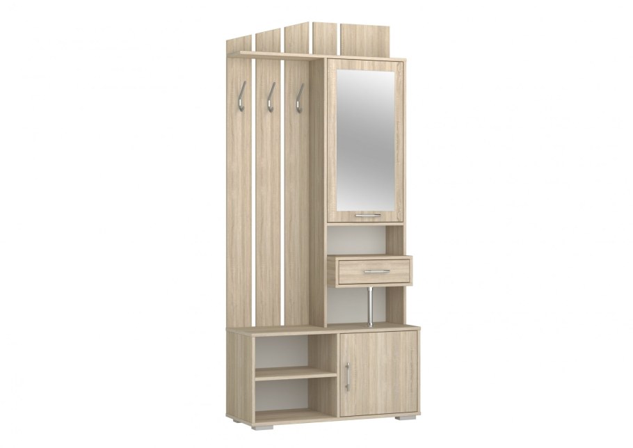 Прихожая с зеркалом пр-5, 1980*900*350 (ясень шимо светлый )*