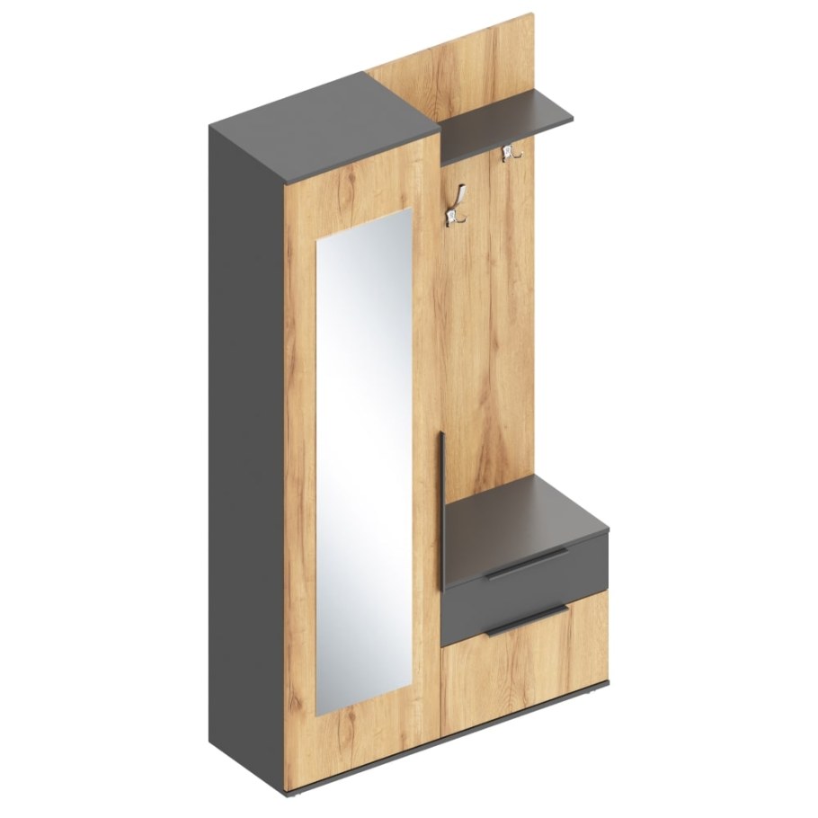 Шкаф Адель 1.6 дуб Вотан белый глянец