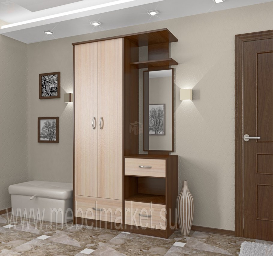 Прихожая Монза молочный дуб