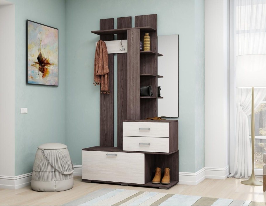 Прихожая София 2 (Анкор темный/Анкор белый) (Астрид)