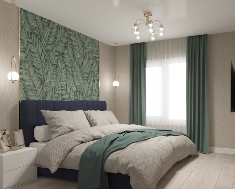 Обои для спальни комбинированные