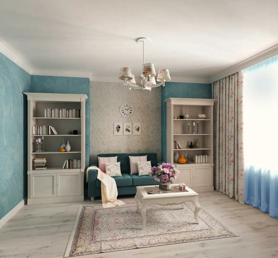 Голубая мебель в гостиную Прованс