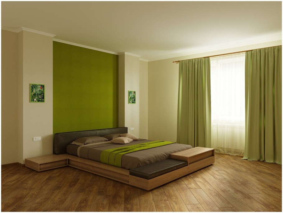 Обои в спальню однотонные