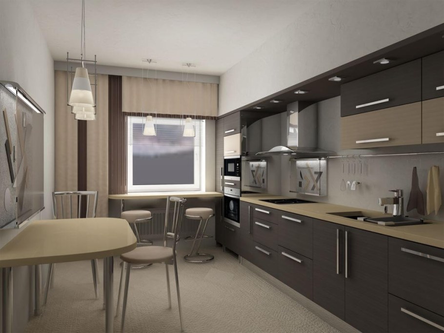 Кухня в бежевых тонах