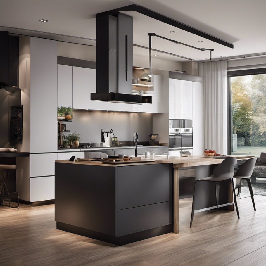 Кухонные гарнитуры бетон с деревом