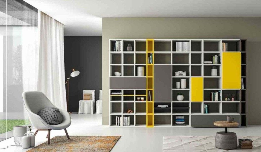 Современный книжный шкаф