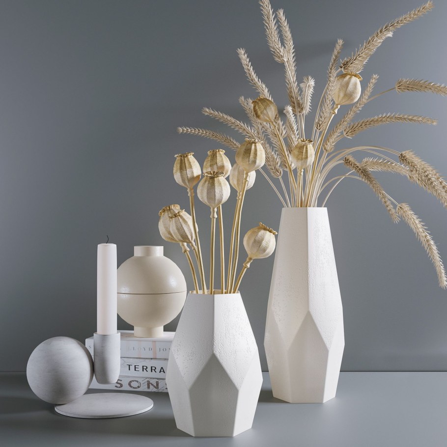 Вазы с сухоцветами в интерьере