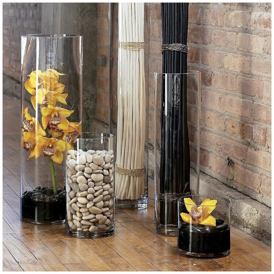 Прозрачная ваза в интерьере