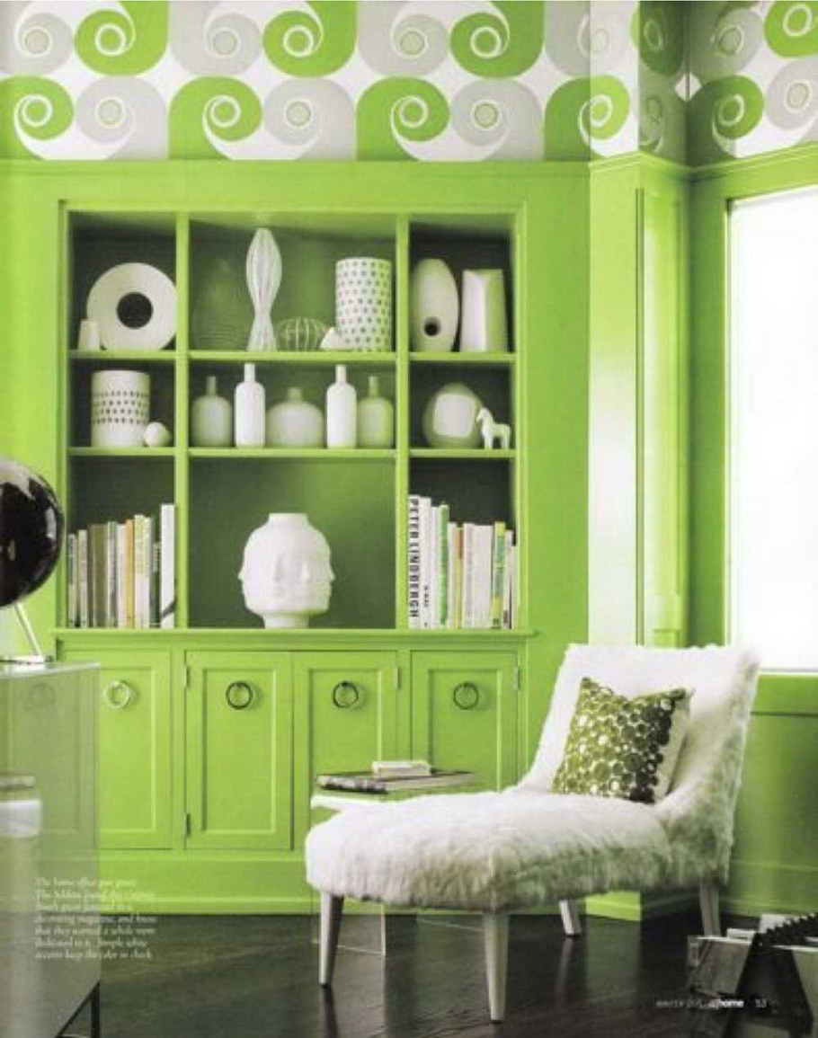 Салатовый в интерьере