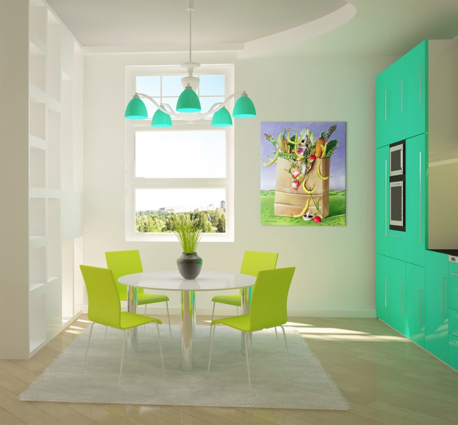 Салатовый в интерьере