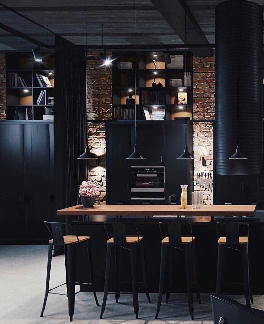 Кухня в черном стиле