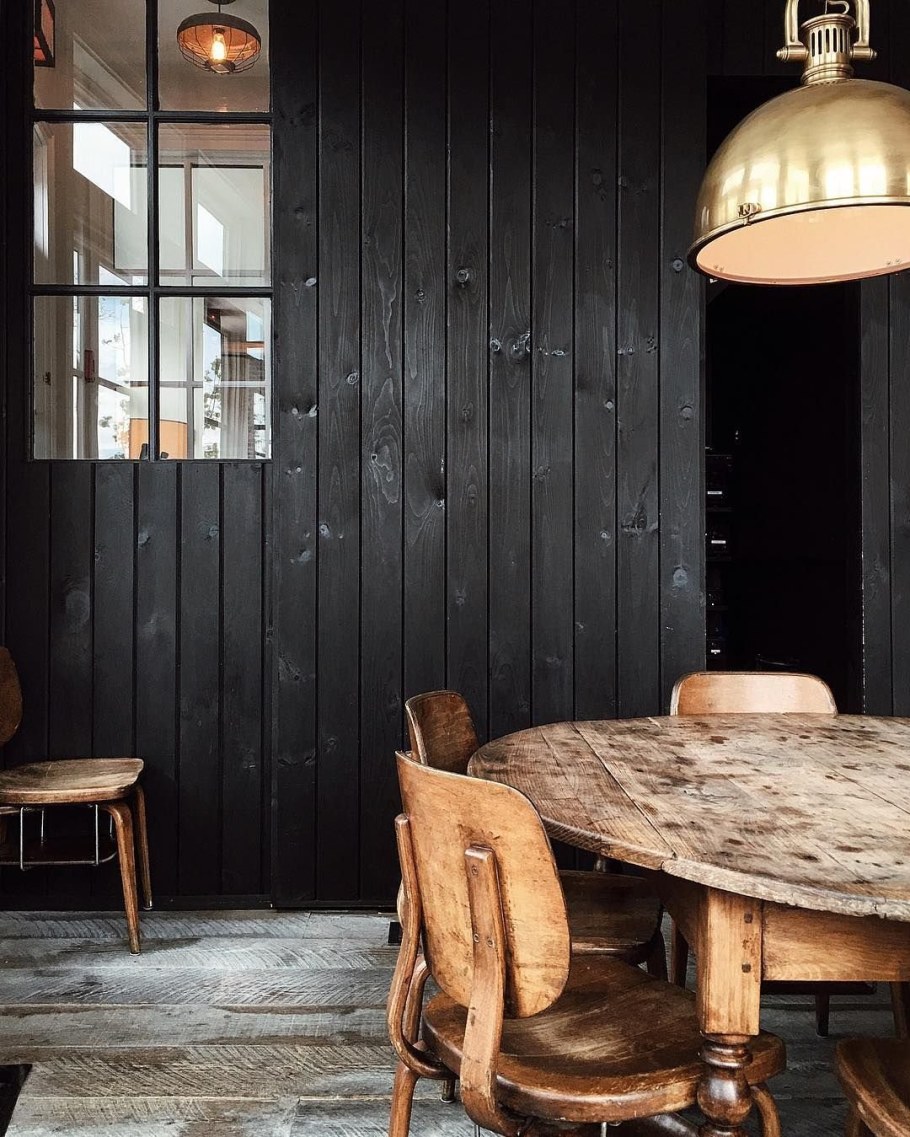 Интерьеры с темным деревом старый