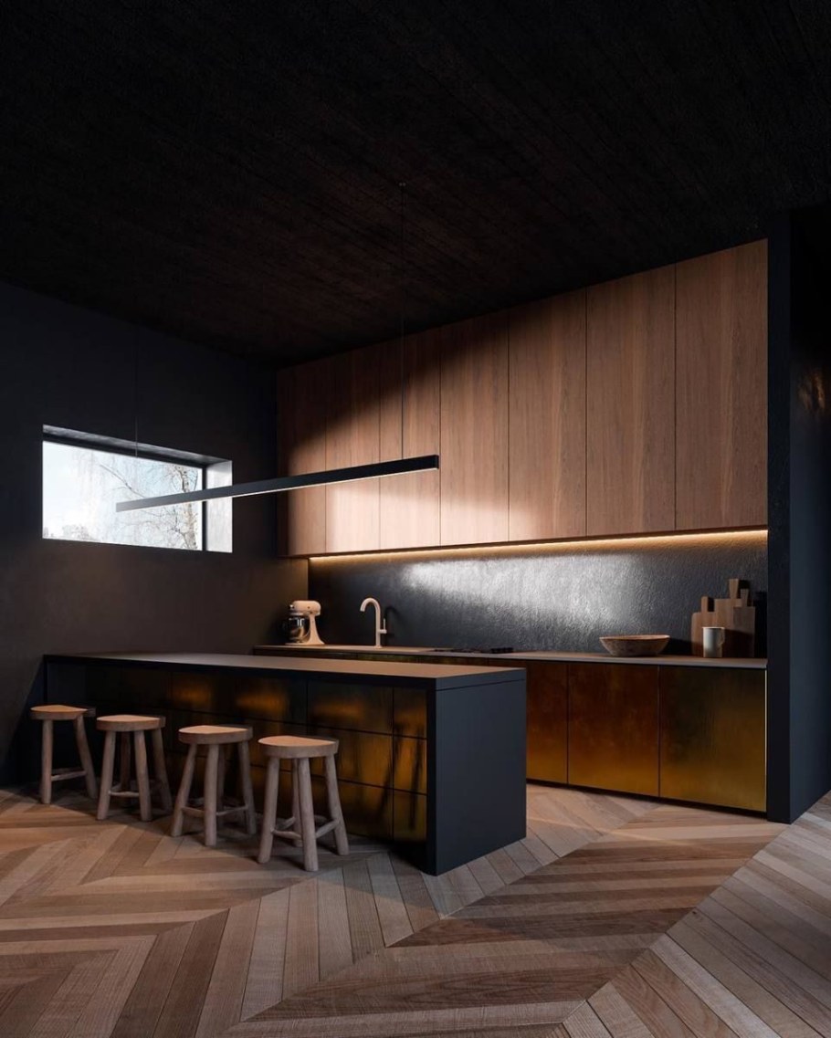 Темное дерево в интерьере