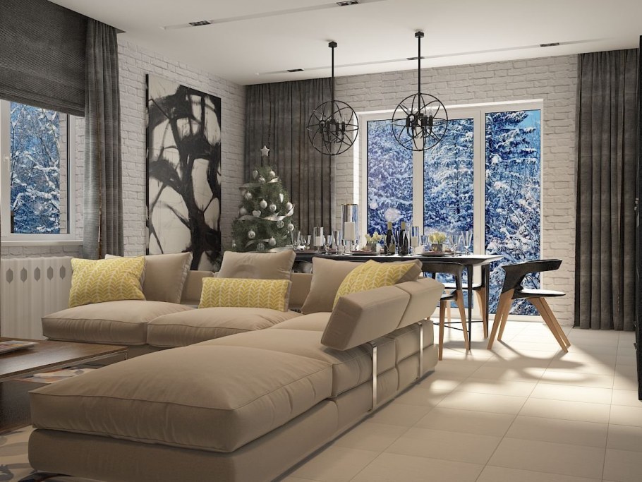 Шторы для стиля лофт гостиная