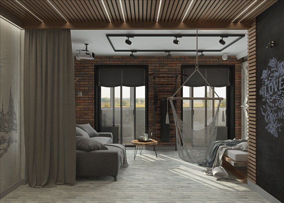 Шторы Индастриал лофт-03