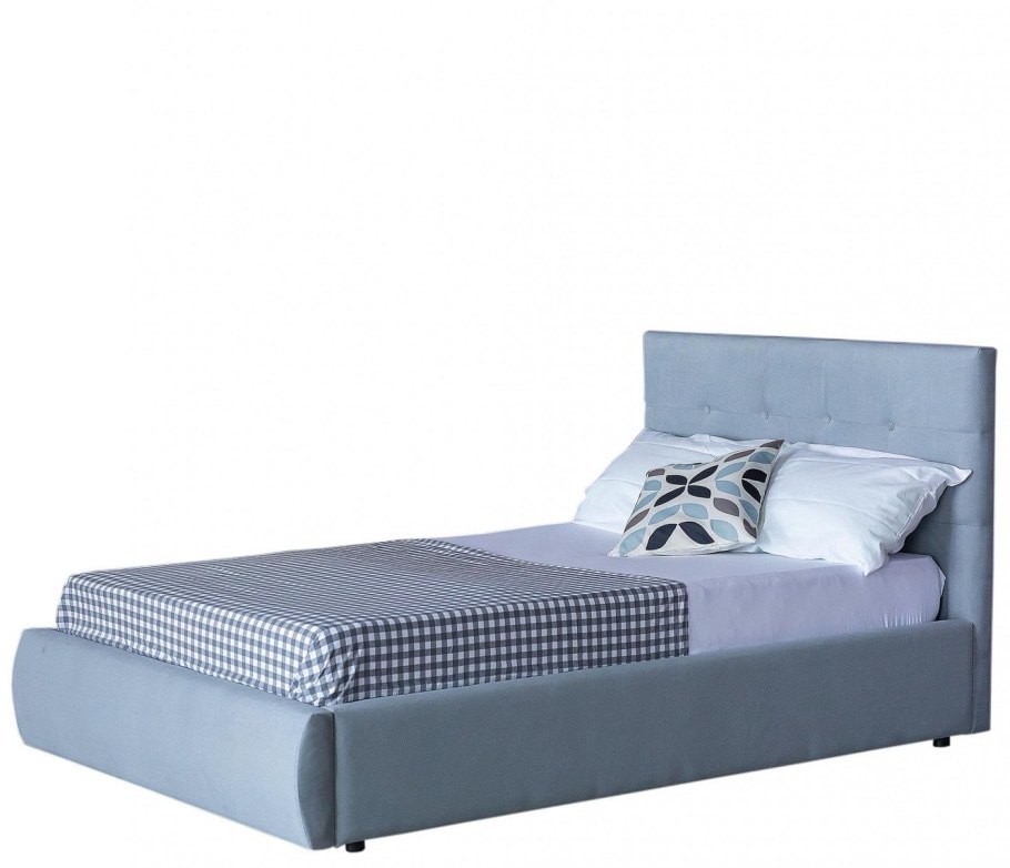 Мягкая кровать "Selesta" 1600 серая с подъемным механизмом
