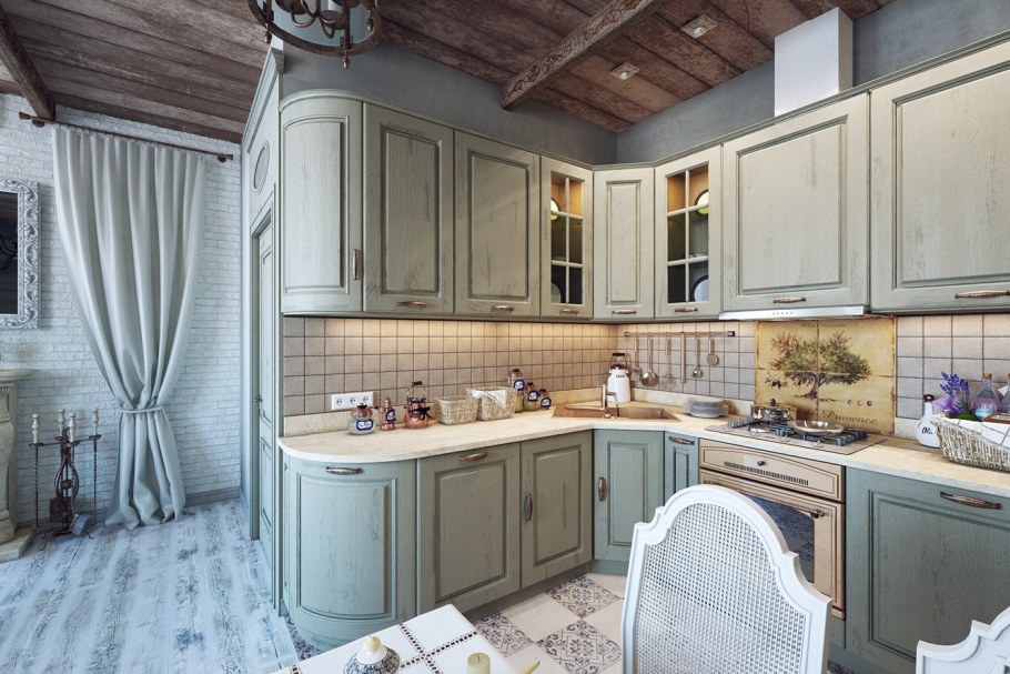 Белая кухня Кантри и Прованс