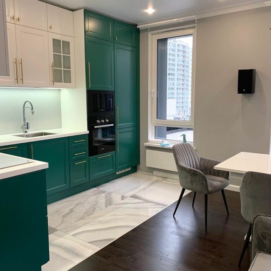 Кухня Неоклассика изумруд икеа