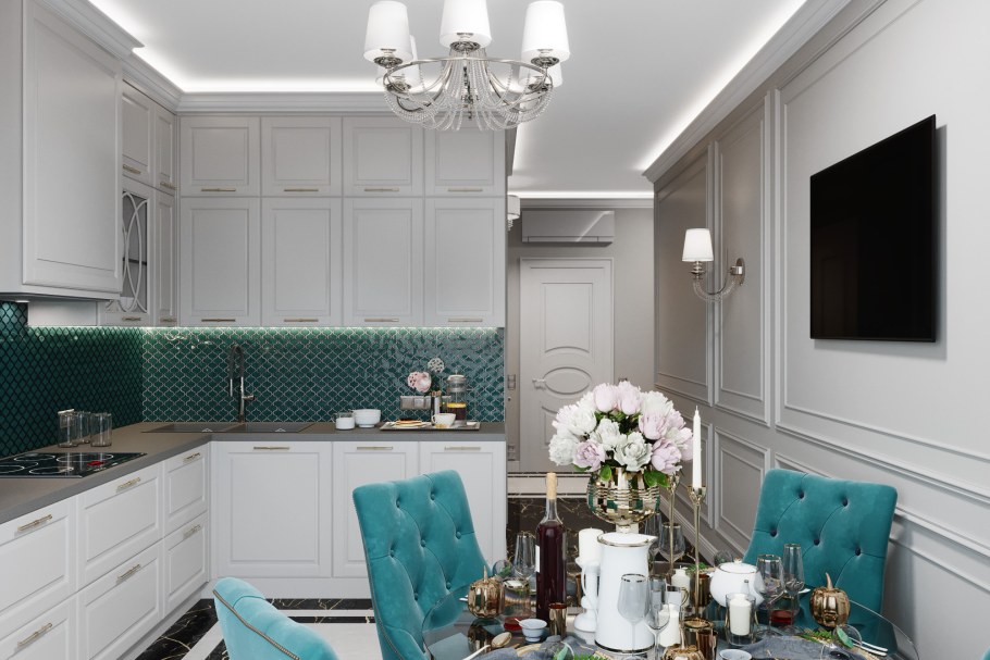 Кухня Силк изумрудный