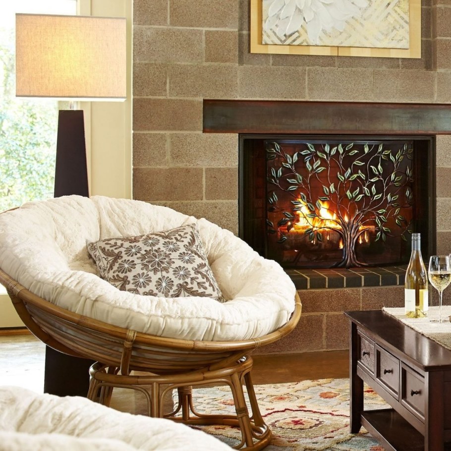 Кресло Папасан в интерьере гостиной