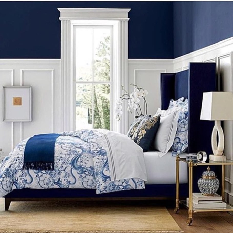 Спальня в синих оттенках