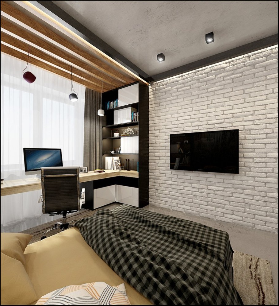 Комната в стиле лофт для парня 12кв м