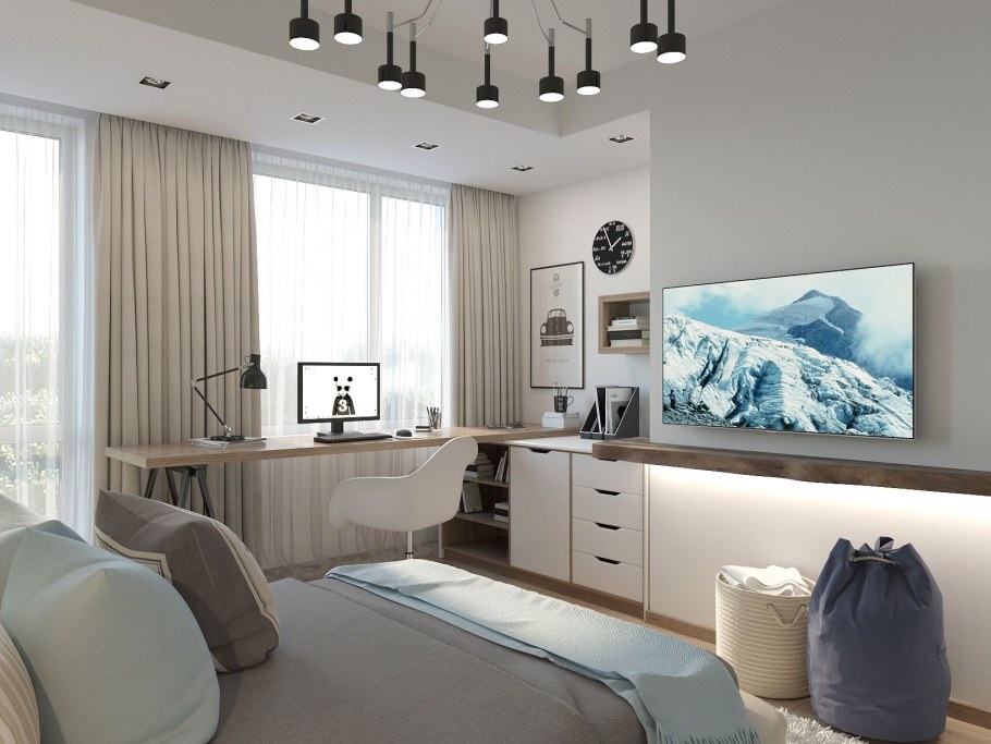 Интерьер комнаты 12кв м для парня