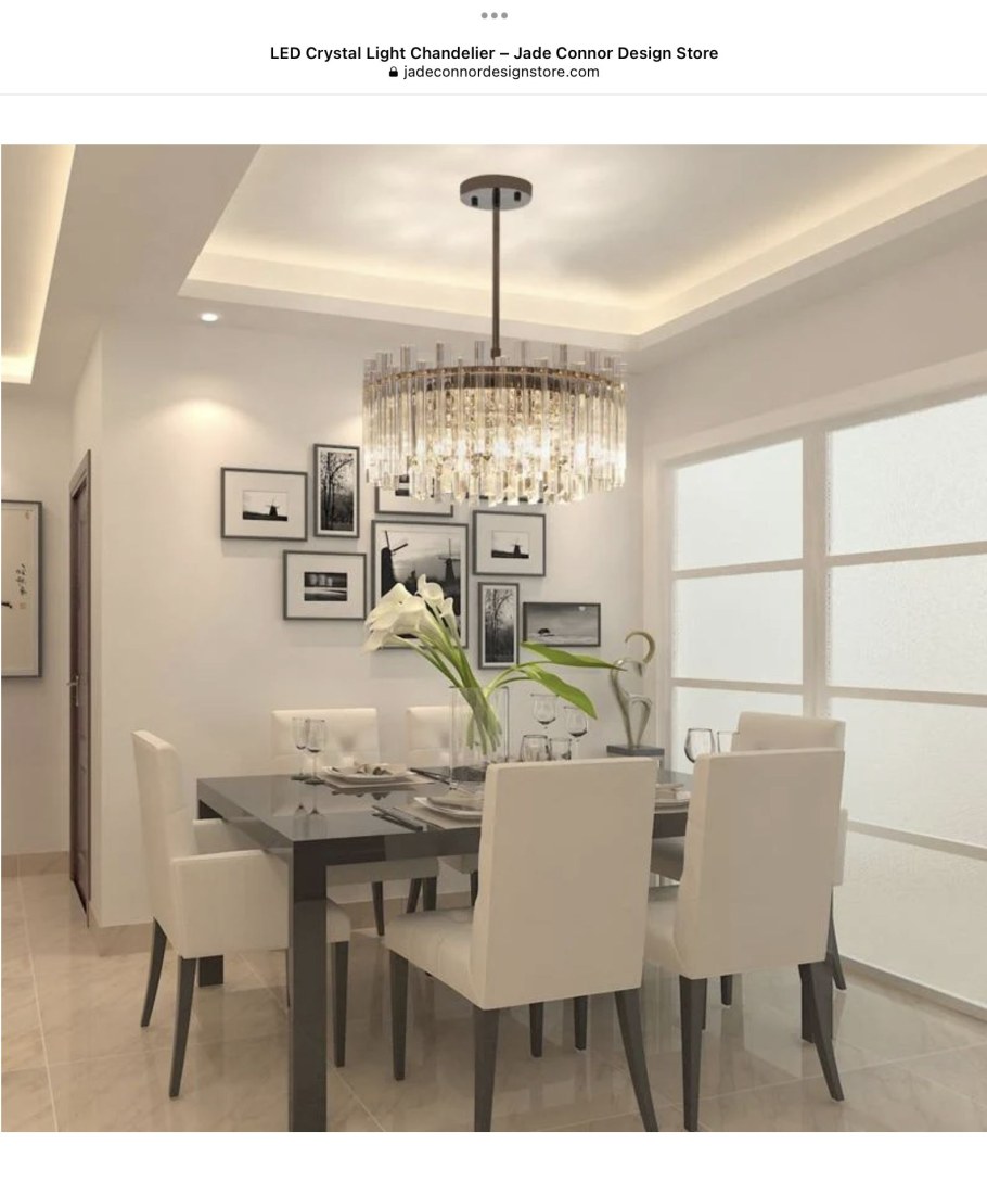 Люстра над обеденной зоной