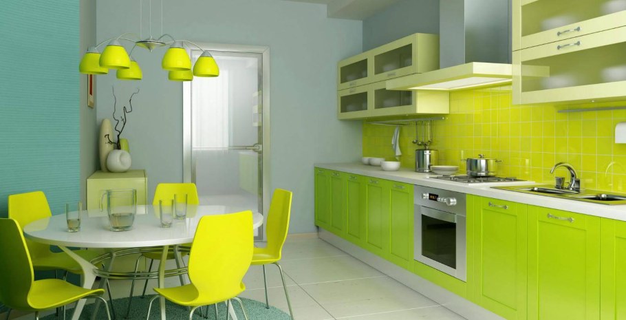 Кухня в зеленых тонах