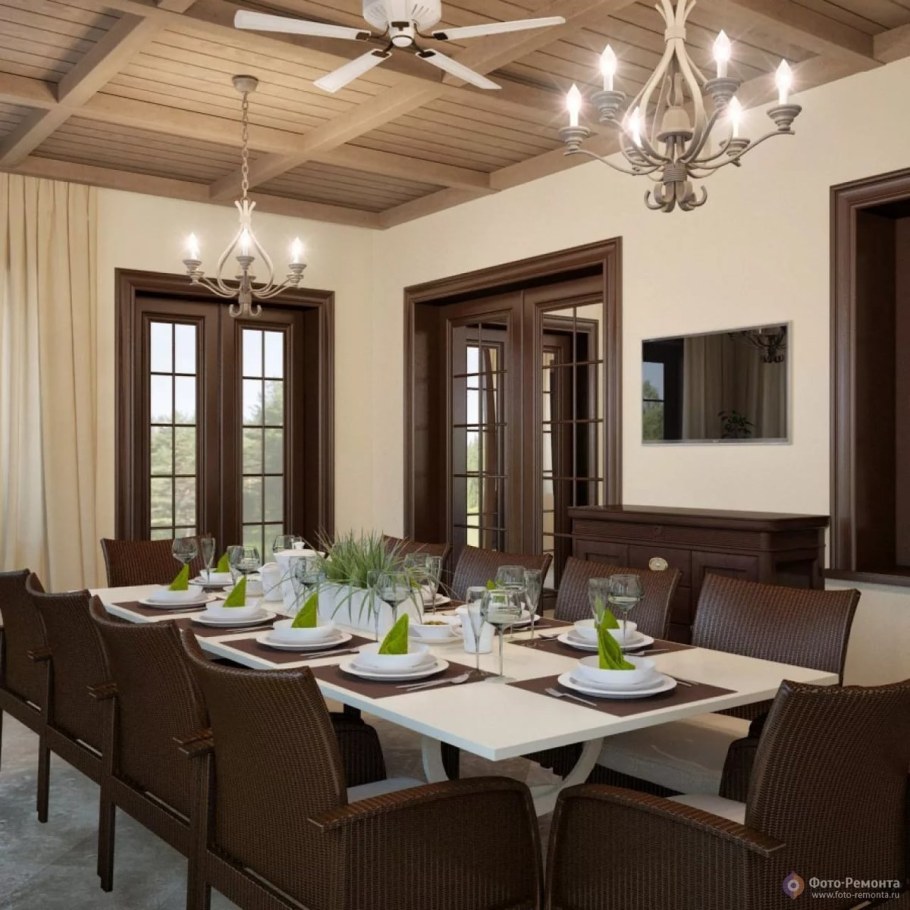 Столовая гостиная в частном доме