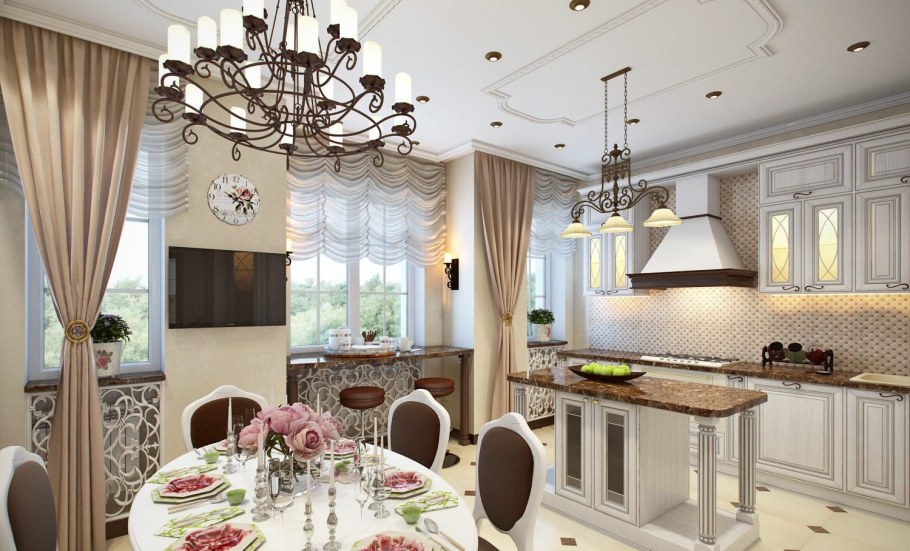 Кухня столовая в классическом стиле