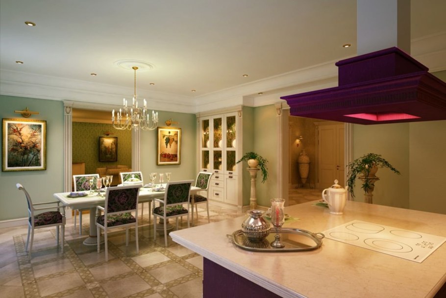 Столовая гостиная в частном доме