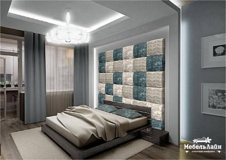 Мягкие панели в спальне