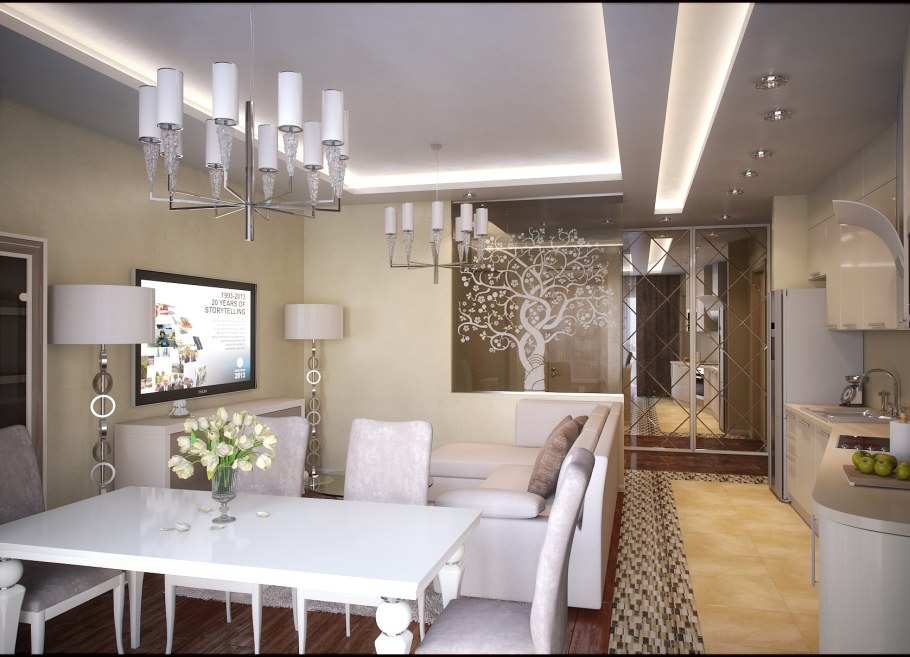 Кухня гостиная в стиле Модерн 20кв м