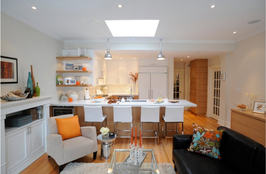 Зонирование кухни и столовой