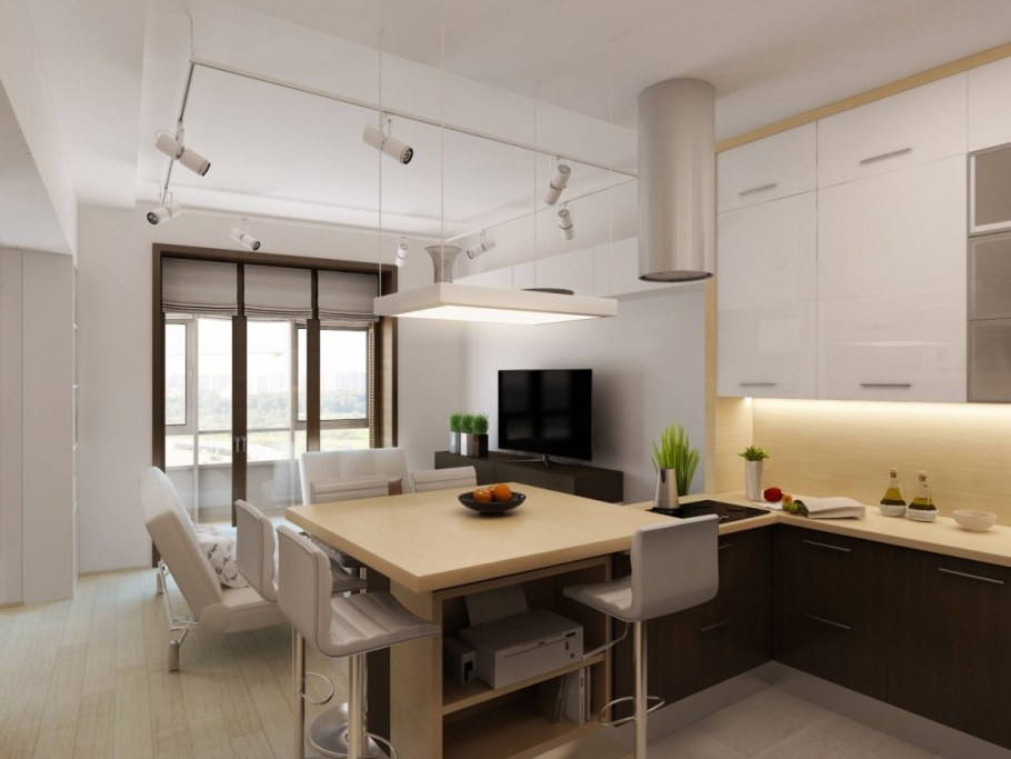 Дизайнерские решения кухня гостиная