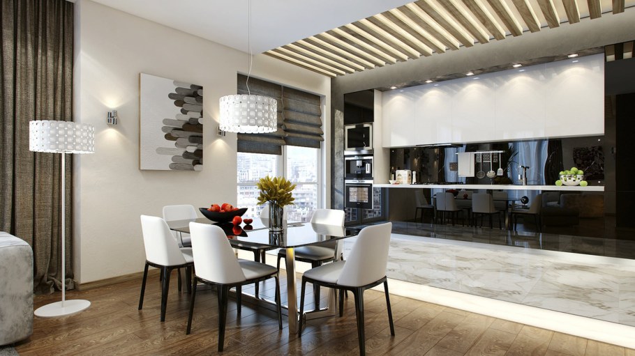 Потолок над обеденной зоной