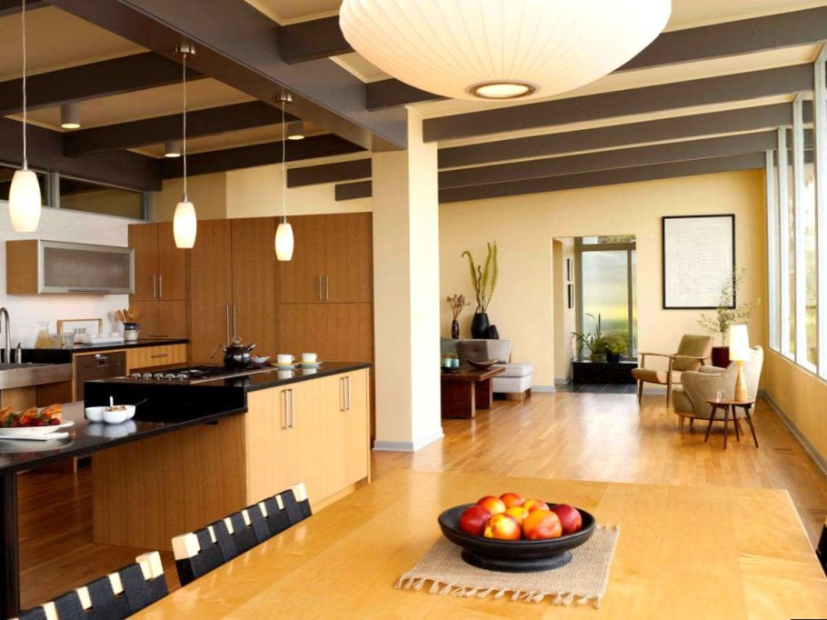 Освещение в кухне-гостиной