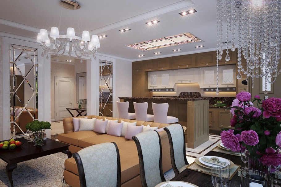 Люстры кухня гостиная совмещенная