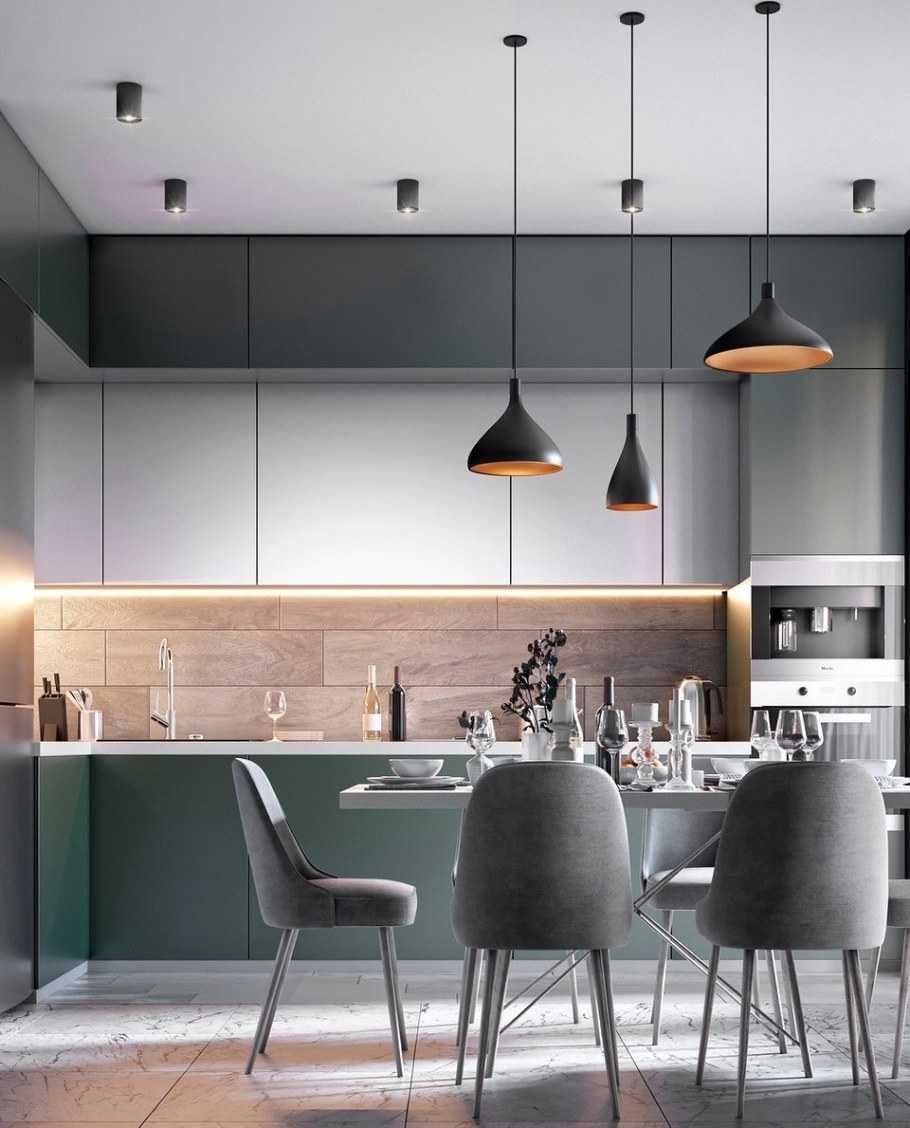 Современное освещение на кухне