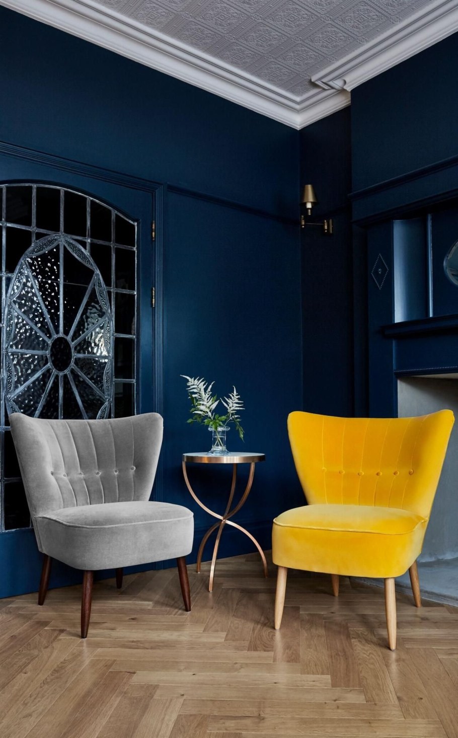 Сине желтый интерьер