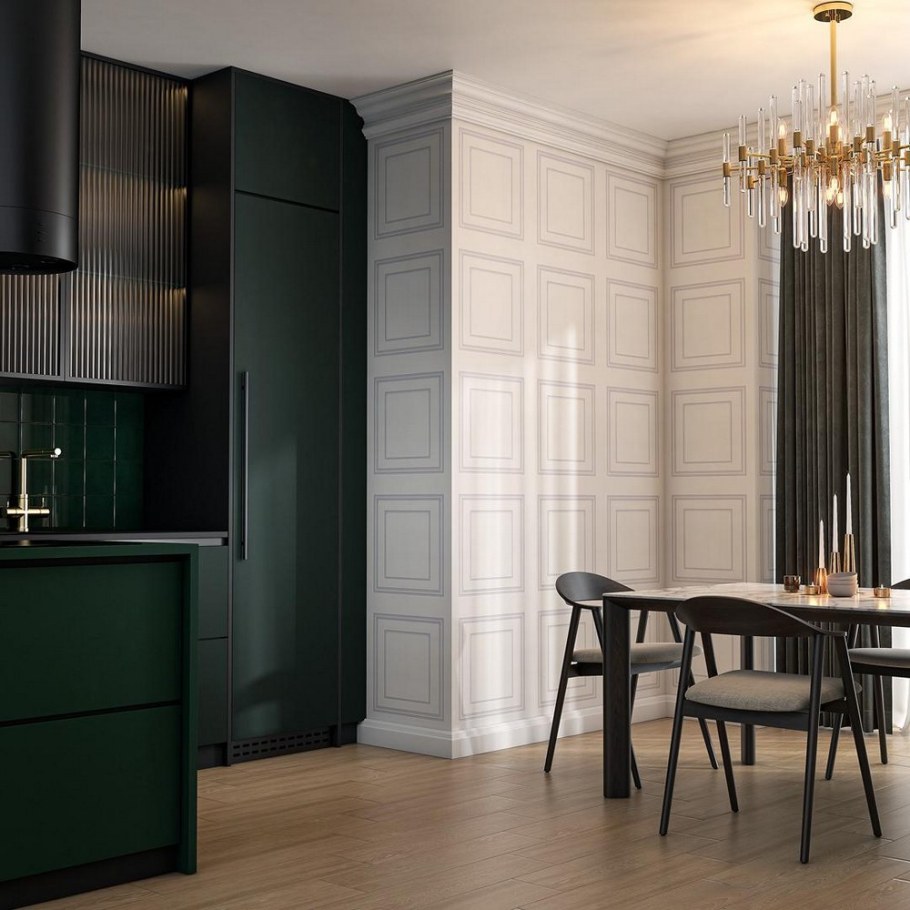 Обои буазери Керама Марацци в интерьере