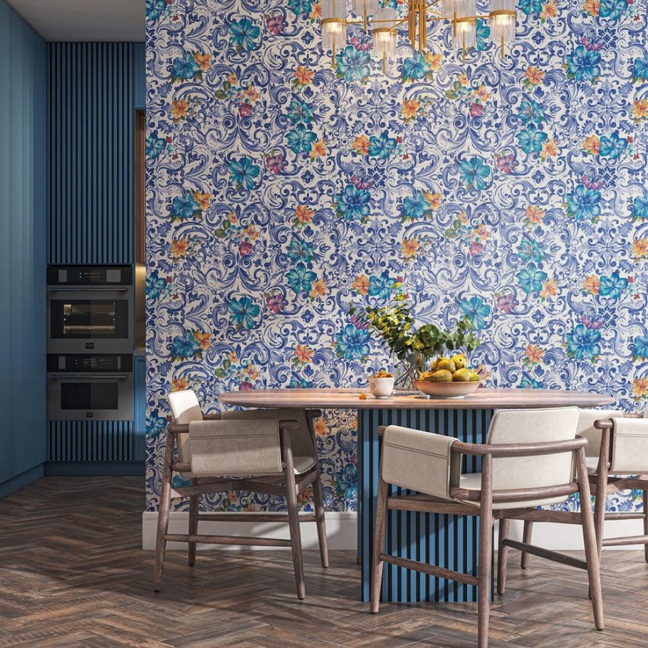Обои азулежу Керама Марацци в интерьере