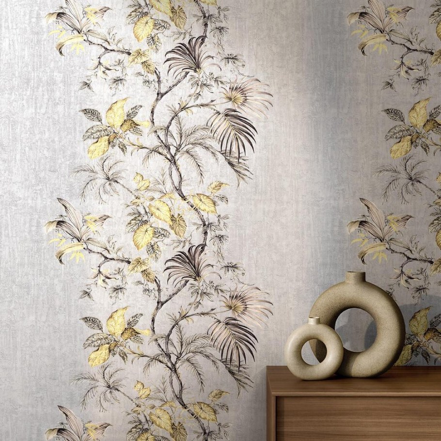 Обои Kerama Marazzi оранжерея мотив жёлтый 1.06x10.05 виниловые km6302